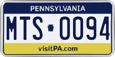 PA license plate MTS0094