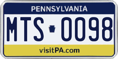 PA license plate MTS0098