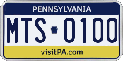 PA license plate MTS0100