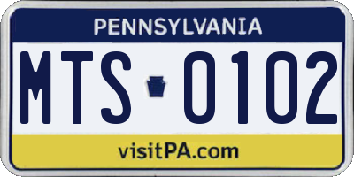 PA license plate MTS0102