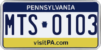 PA license plate MTS0103