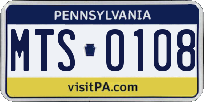 PA license plate MTS0108