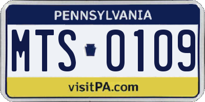 PA license plate MTS0109