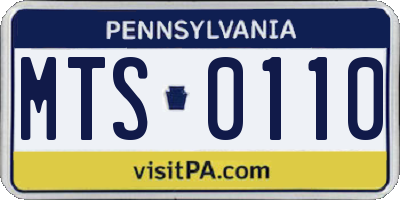 PA license plate MTS0110