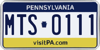 PA license plate MTS0111