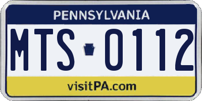 PA license plate MTS0112