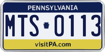 PA license plate MTS0113