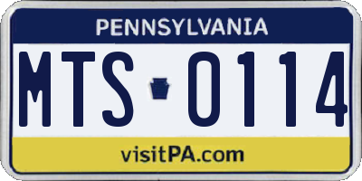 PA license plate MTS0114