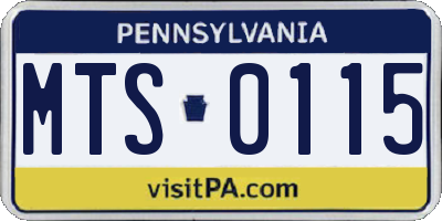 PA license plate MTS0115
