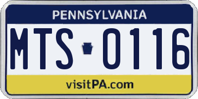 PA license plate MTS0116