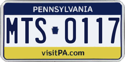 PA license plate MTS0117
