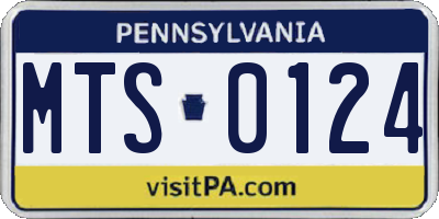 PA license plate MTS0124
