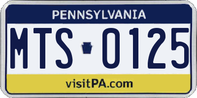 PA license plate MTS0125