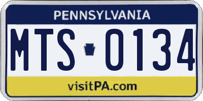 PA license plate MTS0134