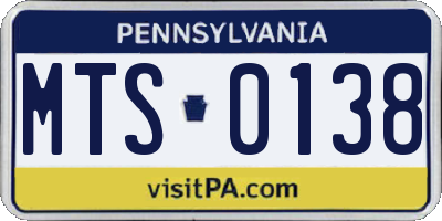 PA license plate MTS0138
