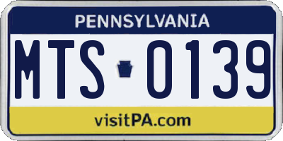 PA license plate MTS0139