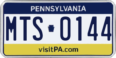 PA license plate MTS0144