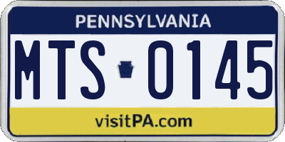 PA license plate MTS0145