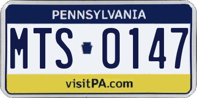 PA license plate MTS0147