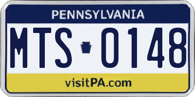 PA license plate MTS0148