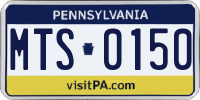 PA license plate MTS0150