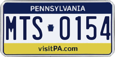 PA license plate MTS0154