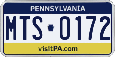 PA license plate MTS0172