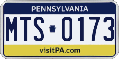 PA license plate MTS0173
