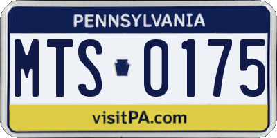 PA license plate MTS0175