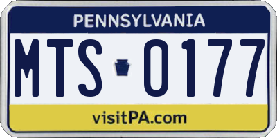 PA license plate MTS0177