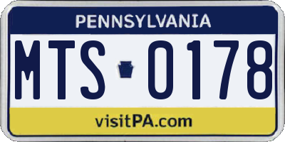 PA license plate MTS0178