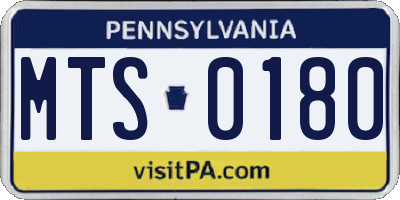 PA license plate MTS0180