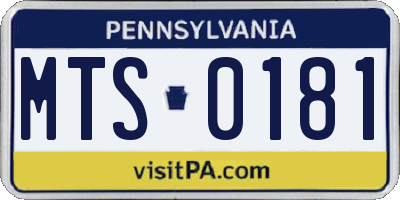 PA license plate MTS0181