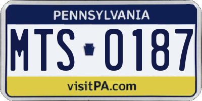 PA license plate MTS0187