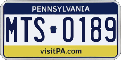 PA license plate MTS0189