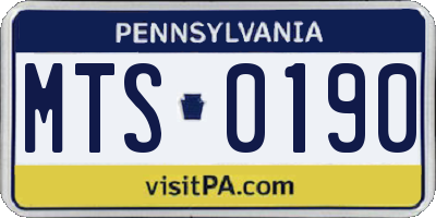 PA license plate MTS0190