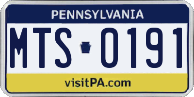 PA license plate MTS0191