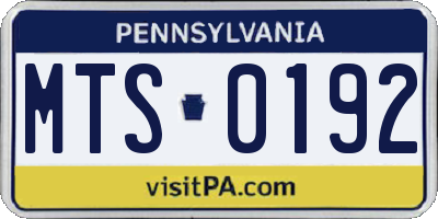 PA license plate MTS0192