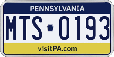 PA license plate MTS0193