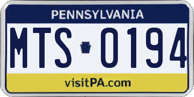 PA license plate MTS0194
