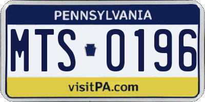PA license plate MTS0196