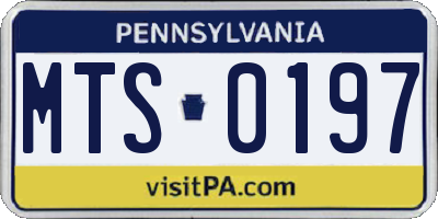 PA license plate MTS0197