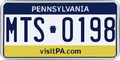 PA license plate MTS0198