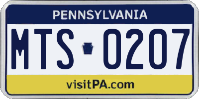 PA license plate MTS0207