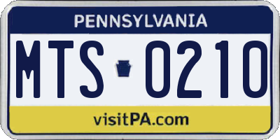 PA license plate MTS0210