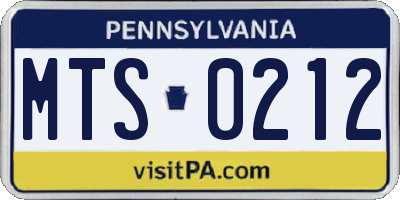 PA license plate MTS0212