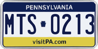 PA license plate MTS0213