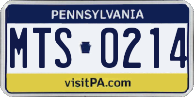 PA license plate MTS0214
