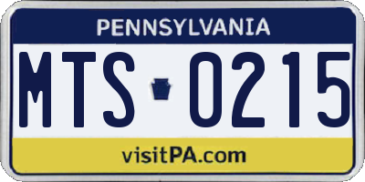 PA license plate MTS0215