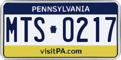 PA license plate MTS0217